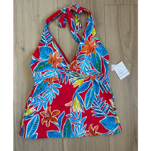 Sunsets Heidi Underwire Halter Tankini Top - Size Small - NWT - Picture 2 of 9